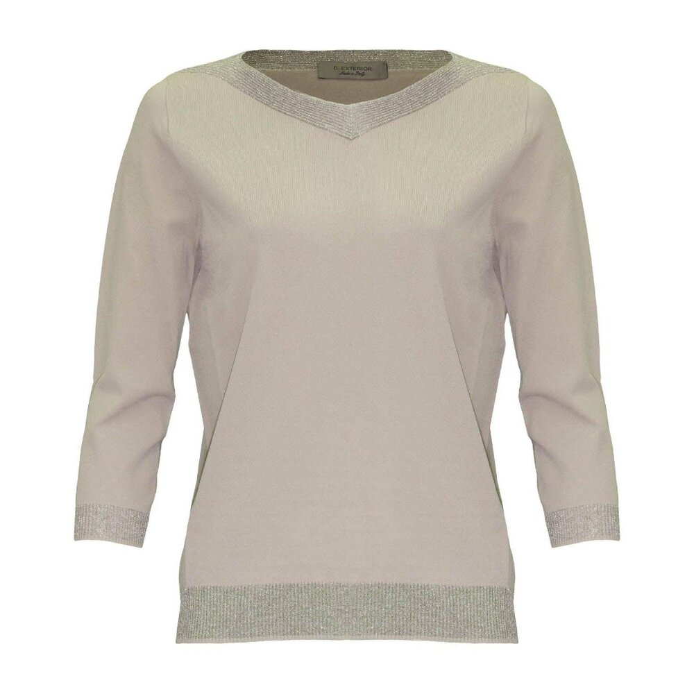 D. Exterior Taupe Glitter Rib Blouse - Picture 1 of 11